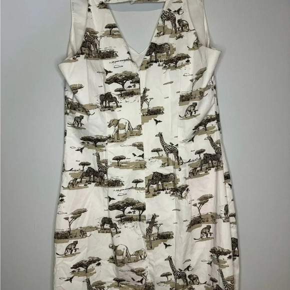 Banana  republic Women’s dress giraffe Elephant Sz6 - Picture 6 of 12